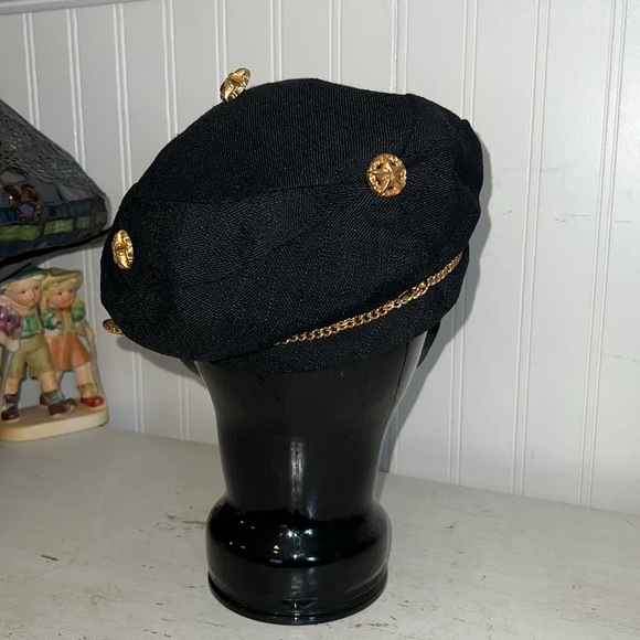 Vintage I. Magnin & co. Blue linen beret hat main image 5